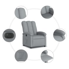 Vidaxl Električni naslanjač svetlo sivo blago