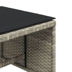 Vidaxl Vrtni stolčki z blazinami 4 kosi sv. sivi 41x41x36 cm PE ratan