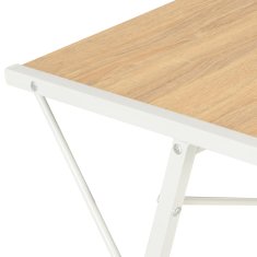 Vidaxl Pisalna miza s polico bela in barva hrasta 116x50x93 cm