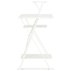Vidaxl Pisalna miza s polico bela 116x50x93 cm
