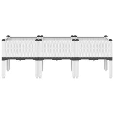 Vidaxl Cvetlično korito z nogami belo 120x40x42 cm PP