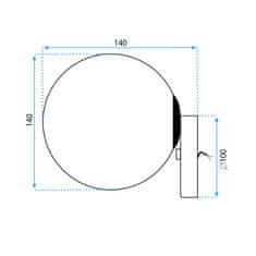 Toolight Stenska svetilka Stenska svetilka Steklena krogla APP949-1W Črna