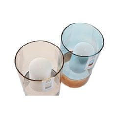 DKD Home Decor Svečnik DKD Home Decor Crystal Bicoloured Wax 13 x 13 x 21 cm (2 enoti)