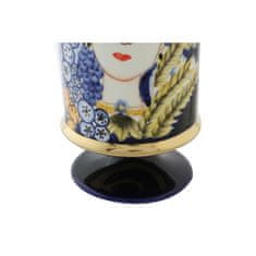 DKD Home Decor Vaza DKD Home Decor Face Porcelan Modra 11 x 11 x 25 cm Večbarvna