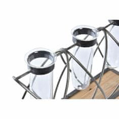 DKD Home Decor Vaza DKD Home Decor 36,5 x 11,5 x 23,5 cm Kristalno črna kovinska rjava prozorna