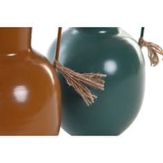 DKD Home Decor Vaza DKD Home Decor 14,5 x 13 x 24 cm kovinska oranžna zelena gorčična (2 enoti)