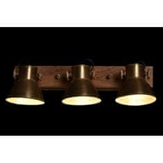 DKD Home Decor Stenska svetilka DKD Home Decor Brown Golden Metal Mango wood 50 W Loft 220 V 64 x 17 x 26 cm