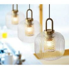 DKD Home Decor Stropna svetilka DKD Home Decor Crystal Golden Metal Transparent (20 x 20 x 26 cm)