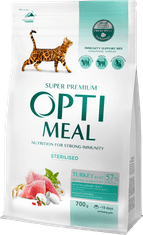 OptiMeal  Suha hrana za sterilizirane mačke - Turčija z ovsom 700 g