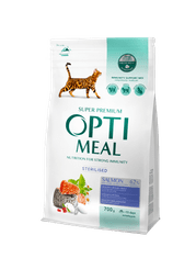 OptiMeal  suha hrana za sterilizirane mačke sterilizirana z lososom 700 g