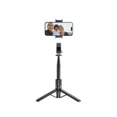 Tech-protect L05S bluetooth selfie stick s stojalom in LED lučko, črna
