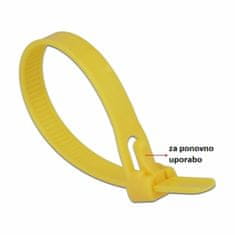 Delock vezice 150x7,5mm za večkratno uporabo rumene pak/100 18760