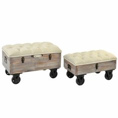 BigBuy Klop DKD Home Decor Fir Black Beige Brown Polyester (82 x 42 x 50 cm)