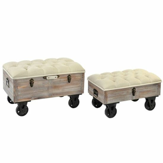 BigBuy Klop DKD Home Decor Fir Black Beige Brown Polyester (82 x 42 x 50 cm)