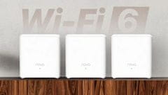 Tenda Nova EX3 (3 paketi) WiFi6 AX1500 Mesh Gigabit sistem, 6xGLAN/GWAN, WPA3, VPN, aplikacija SMART CZ