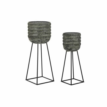 DKD Home Decor Komplet lončnic DKD Home Decor Obrabljeno 32 x 32 x 84 cm Kovina (2 enoti)