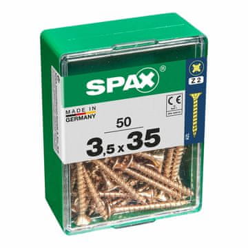 BigBuy Škatla z vijaki SPAX Vijak za les z ravno glavo (3,5 x 35 mm)