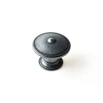 BigBuy Kljuka za vrata Rei 3121 Krožna srebrna kovinska 4 enote Obrabljena (Ø 30 x 24 mm)