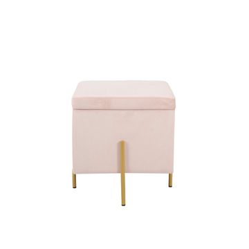 DKD Home Decor Naslon za noge DKD Home Decor Pink Metal Poliester (45 x 45 x 45 cm)