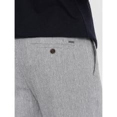 OMBRE Moške pletene kratke hlače iz lanu in bombaža V1 OM-SRCS-0130 sive barve MDN124988 XXL