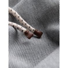 OMBRE Moške pletene kratke hlače iz lanu in bombaža V1 OM-SRCS-0130 sive barve MDN124988 XXL