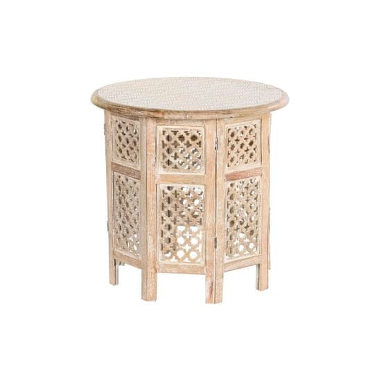 DKD Home Decor Stranska mizica DKD Home Decor Bela rjava Mango les 53 x 53 x 53 cm