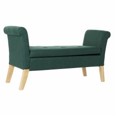 BigBuy Klop DKD Home Decor 8424001795512 Naravni les Poliester Zelena (130 x 44 x 69 cm)