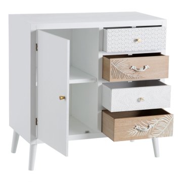 BigBuy Bivak MISS DAISY Naravni bor Bela 80 x 40 x 80 cm
