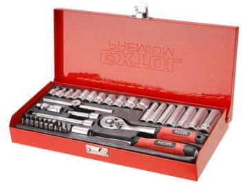 Extol Premium Vtična glava, nastavljeno 45ks, 1/4"