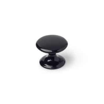 BigBuy Kljuka za vrata Rei 756 okrogla črna kovinska 4 enote (Ø 33 x 27 mm)