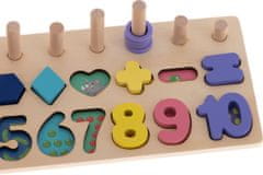 KIK Lesena sestavljanka z oblikami in številkami