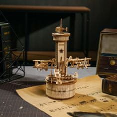 Robotime Rokr 3D lesena sestavljanka Kontrolni stolp zračnega prometa (škatla igrač) 255 kosov