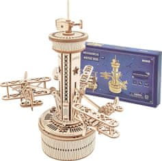 Robotime Rokr 3D lesena sestavljanka Kontrolni stolp zračnega prometa (škatla igrač) 255 kosov