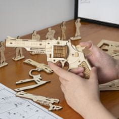 Robotime Rokr 3D lesena sestavljanka Revolver Corsac M60 102 kosa