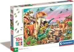 Clementoni Dežela dinozavrov Puzzle 104 kosov