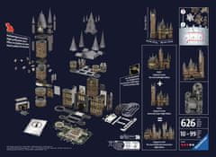 Ravensburger Svetleča 3D sestavljanka Night Edition Harry Potter: Grad Bradavičarka - Astronomski stolp 626 kosov