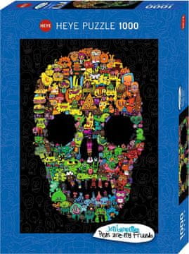 Heye Puzzle Pisala so moji prijatelji: Doodle Skull 1000 kosov
