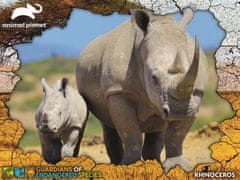 PRIME 3D Puzzle Živalski planet: Ogrožene vrste - Nosorog 3D 100 kosov