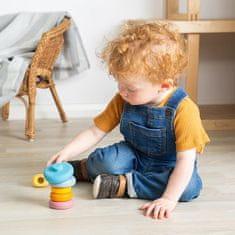 Bigjigs Toys Silikonski stolp za zlaganje Mačka