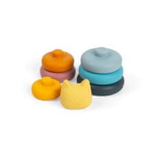Bigjigs Toys Silikonski stolp za zlaganje Mačka