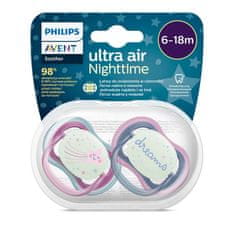 Avent Ultra air nočni dudelec 2 kosa 6-18 m deklica - 6-18 m
