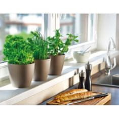 Plastkon Ella Mat dekorativni lonček bele barve premera 10 cm