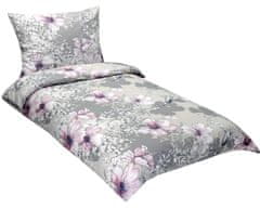 Bombažna posteljnina s hotelskim žepom - 140x200, 70x90 cm - Ibishek siva
