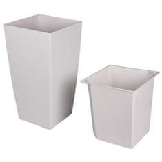 Plastkon Delto Stone samoprelivni sadilnik 30 x 58 cm, bel, v pakiranju po 1