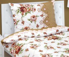 Bombažno posteljno perilo s hotelskim žepom - 140x200, 70x90 cm - Rose