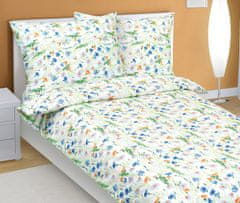 Bombažna posteljnina - 140x200, 70x90 cm - pomladno modra, rumena, bela