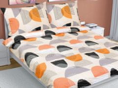 Dvoposteljna bombažna odeja - 240x200, 2 kosa 70x90 cm (širina 240 cm x dolžina 200 cm) - Polkrožna oranžna