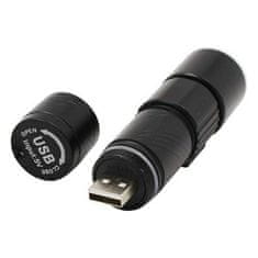 NEW Svetilka LED EDM USB Polnilen Zoom Mini Črna Aluminij 120 Lm
