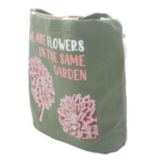 Ancient Wisdom Bombažna vrečka s potiskom - We are Flowers - olivna