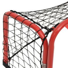Vidaxl Gol za hokej z mrežo rdeč in črn 68x32x47 cm jeklo in poliester